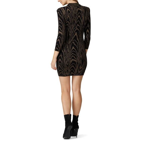 A.L.C. Ziggy Dress Black and Gold Size Large - Picture 4 of 10